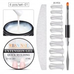 Kit pentru extensii unghii false cu Gel UV / LED RBAN NAIL - 5716 Alb